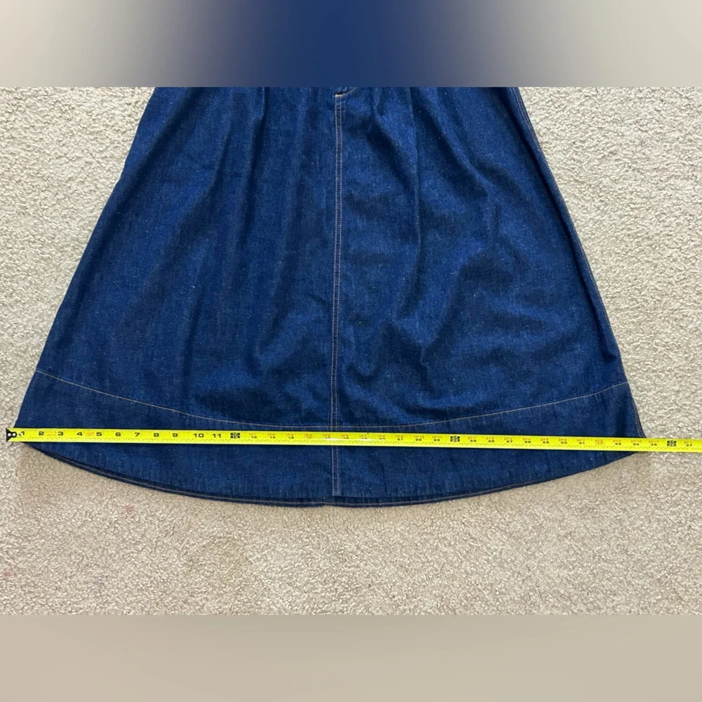 The Great Dark Wash Denim Midi Field Skirt - Picture 7 of 9